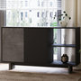 Voir la diapositive 3 : Habitat et Jardin Buffet en bois  Ravello  - 140 x 35 x 80 cm - Gris anthracite marbré