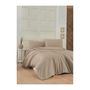 Voir la diapositive 2 : GENERIQUE Parure de lit - 1 housse de couette 220 x 240 cm + 2 taies d'oreiller 60 x 60 cm - 100% coton renforcé - Beige
