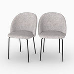 MAISON PAVANE Lot de 2 chaises en tissu chiné gris clair-Karl
