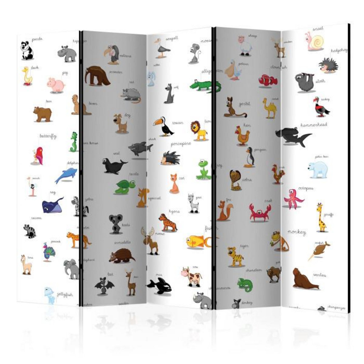 Paris Prix Paravent 5 Volets  Animals for Children  172x225cm