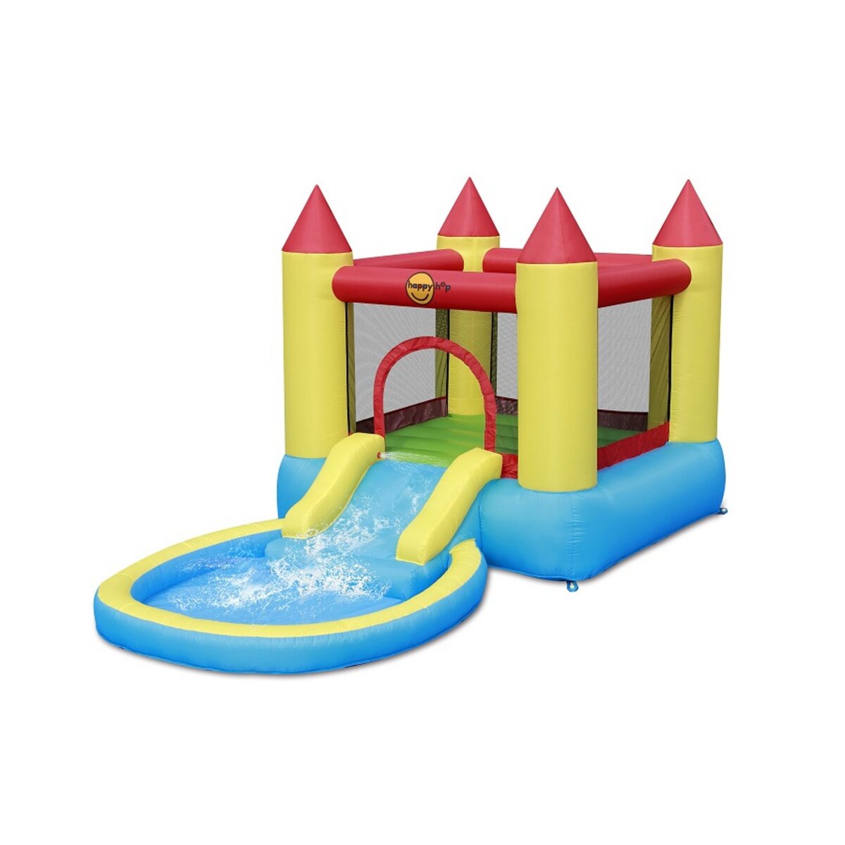 HAPPY HOP Aire de jeux château gonflable avec toboggan pas cher Auchan.fr