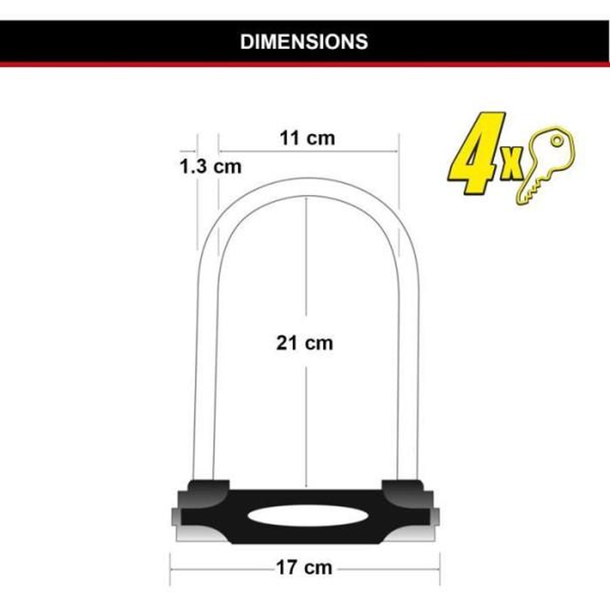 Voir la diapositive 6 : Master lock Antivol Vélo U - MASTER LOCK - 8195EURDPROCOLWR - Acier Cémenté, Clé, Rouge