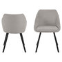 Voir la diapositive 4 : TOILINUX Lot de 2 fauteuils de table Maxine en tissu - Gris