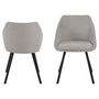 Voir la diapositive 4 : TOILINUX Lot de 2 fauteuils de table Maxine en tissu - Gris
