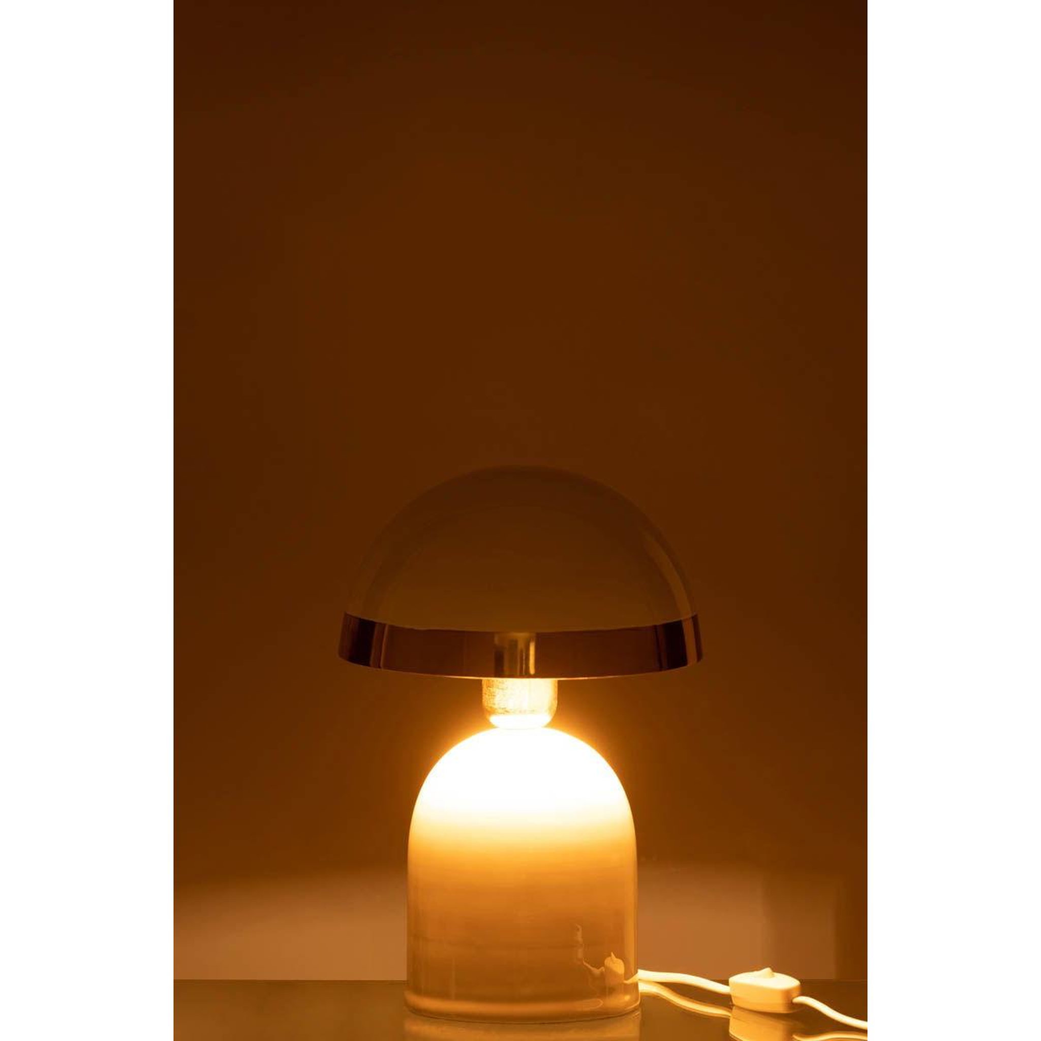 Voir la diapositive 3 : J-LINE Lampe à poser en métal  pearly  30cm blanc