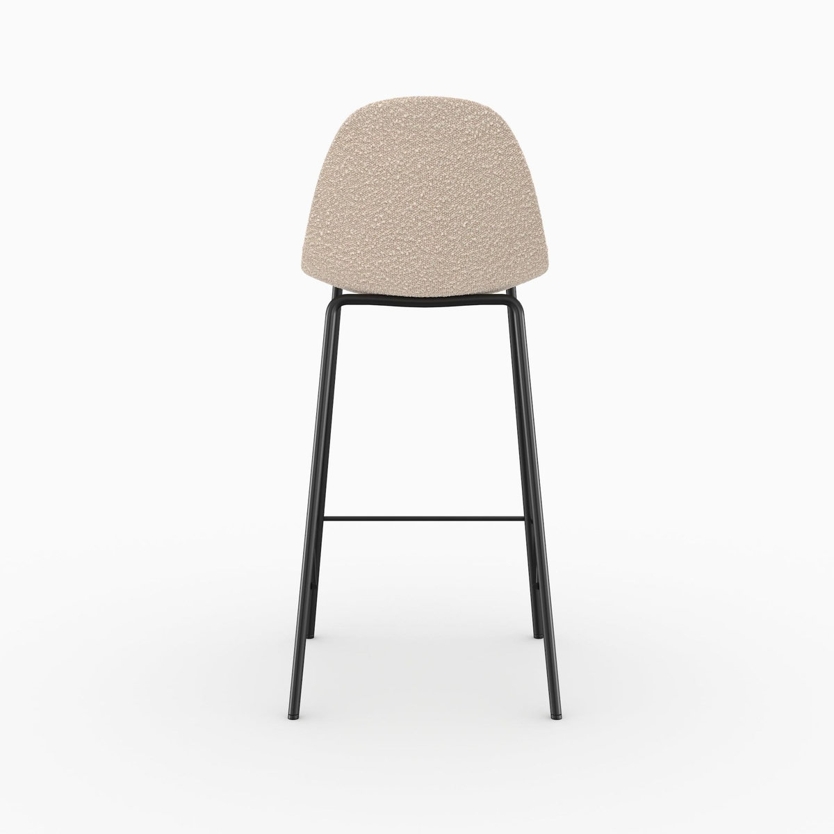 Rendez vous déco Lot de 2 chaises pour îlot central 65.5 cm en tissu bouclette beige-Henrik