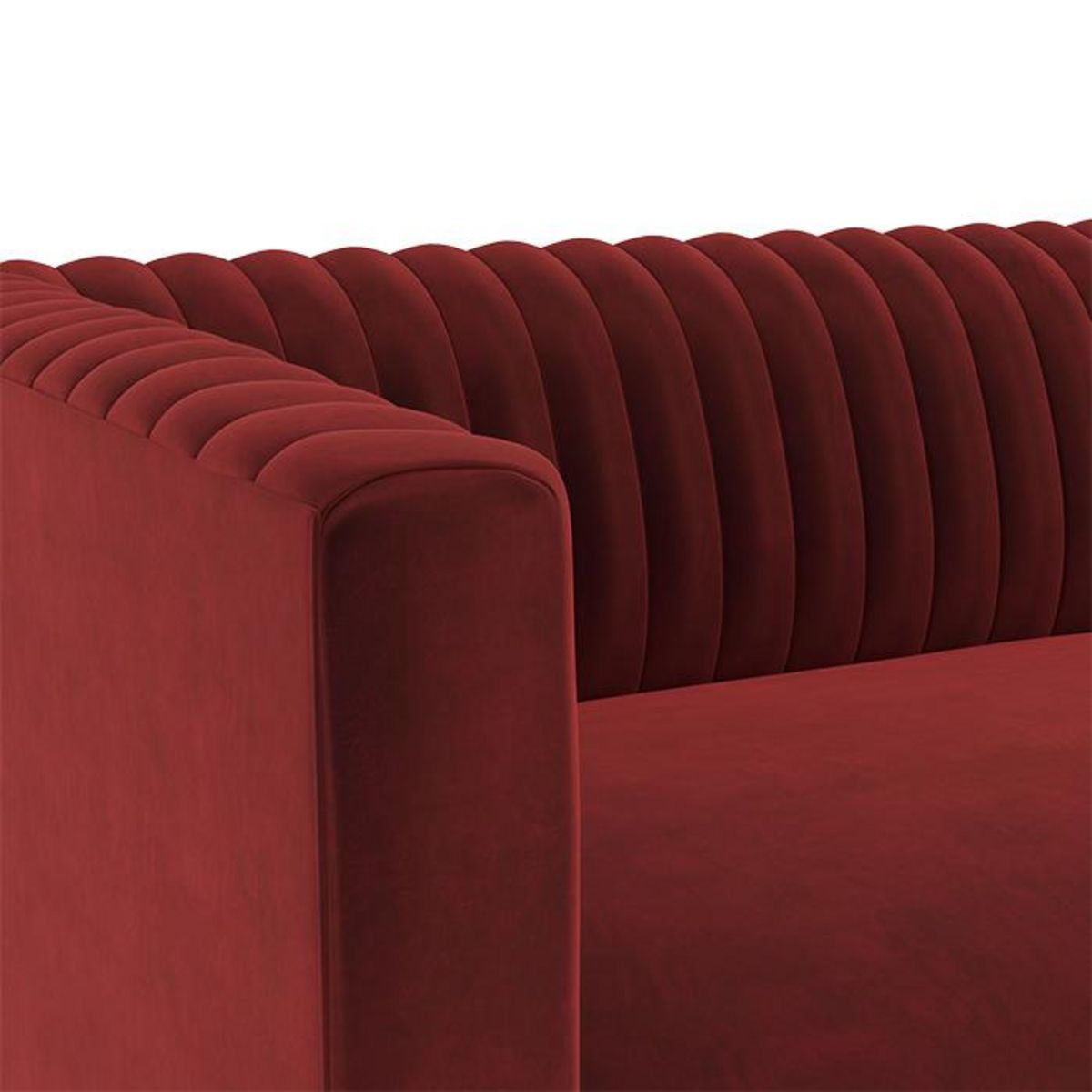 Rendez vous déco Canapé 3 places en velours vert foncé - Gatsby