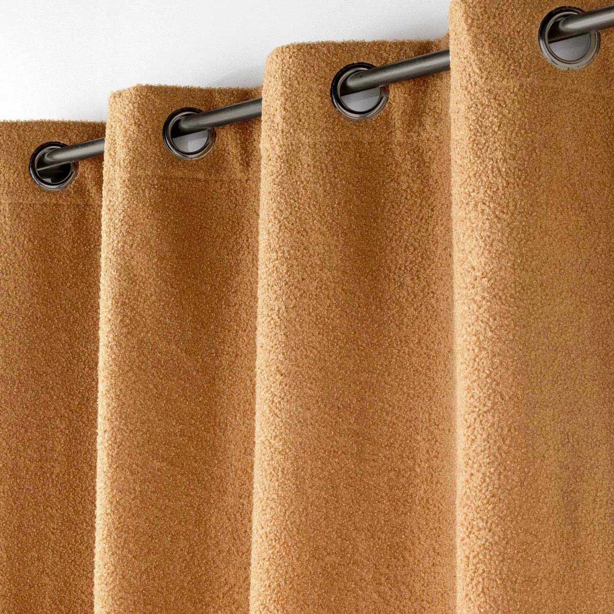 Voir la diapositive 2 : Douceur d'Intérieur Rideau à œillets bouclette  wooly  140x240cm camel
