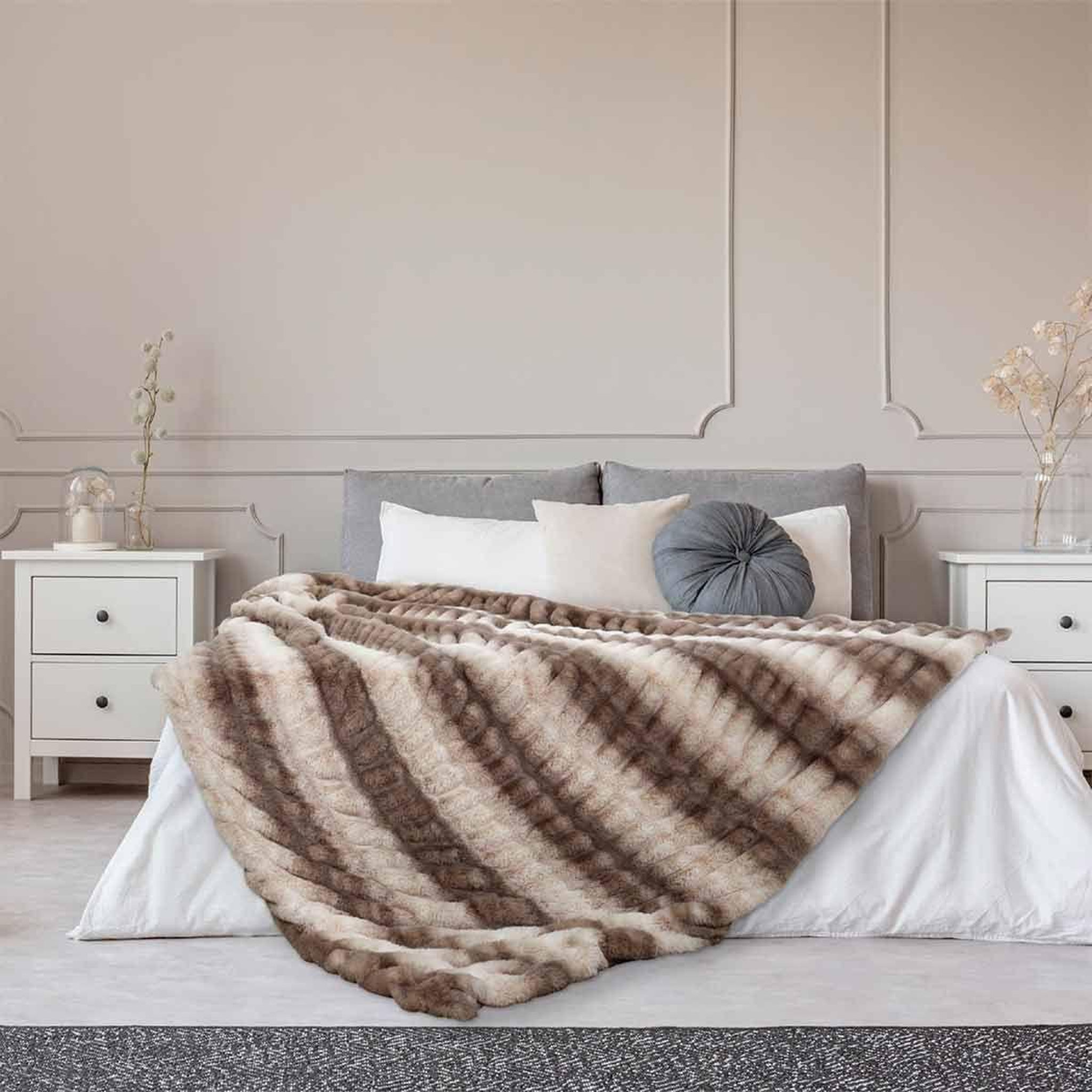 Voir la diapositive 6 : The Home Deco Factory Plaid imitation fourrure  luxury  140x200cm naturel
