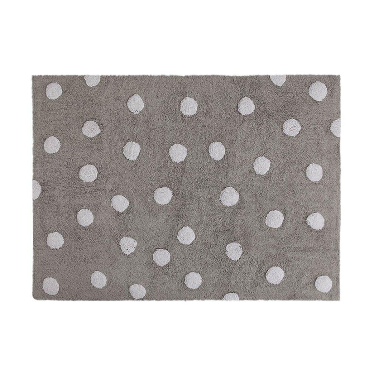 Lorena Canals Tapis coton motif pois - gris - 120 x 160