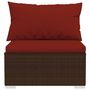 Voir la diapositive 4 : VIDAXL Salon de jardin 4 pcs avec coussins Marron Resine tressee