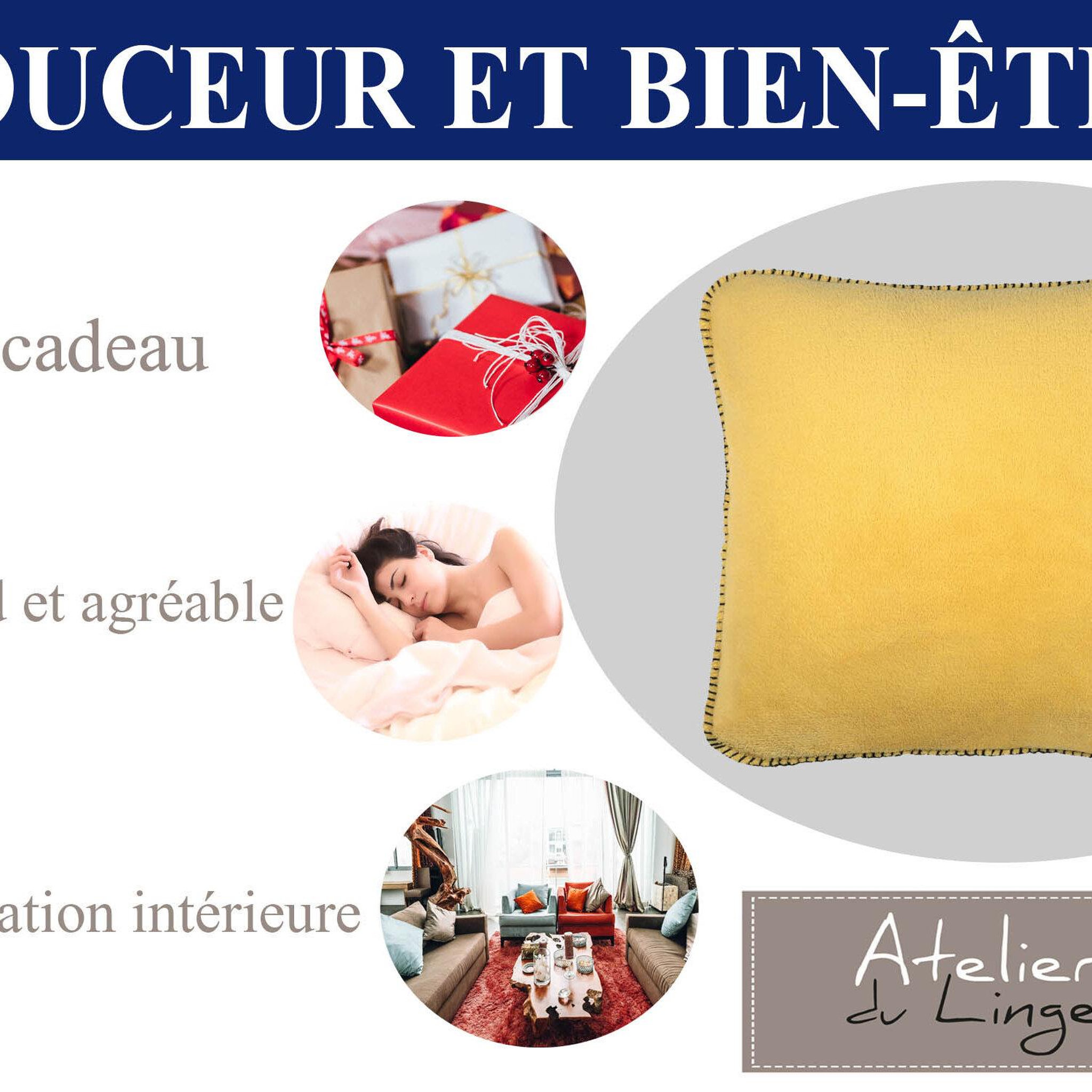 Voir la diapositive 4 : Les Ateliers du Linge Coussin imprime 100% polyester melly