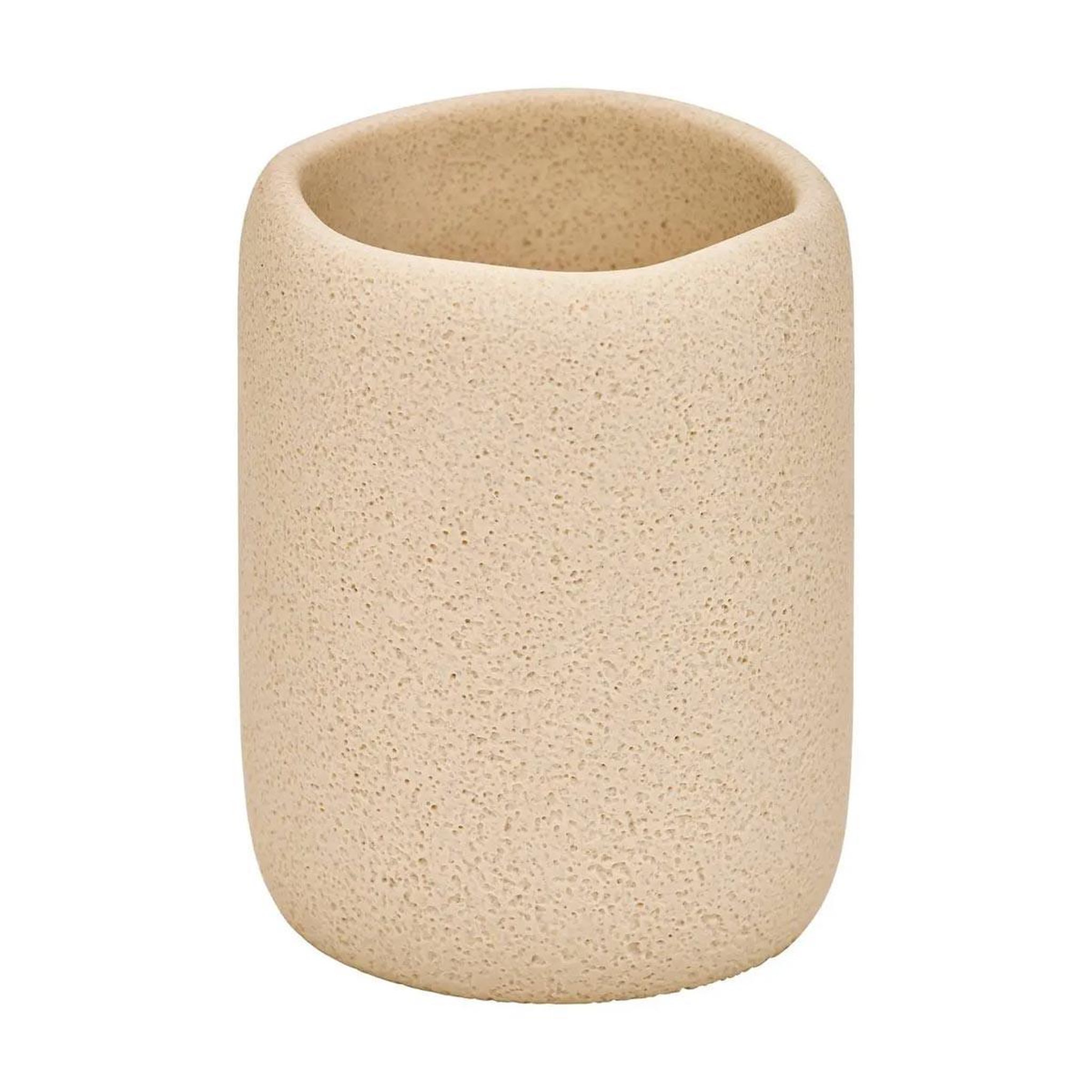 FIVE Gobelet brosse à dents en résine  olea  9cm beige