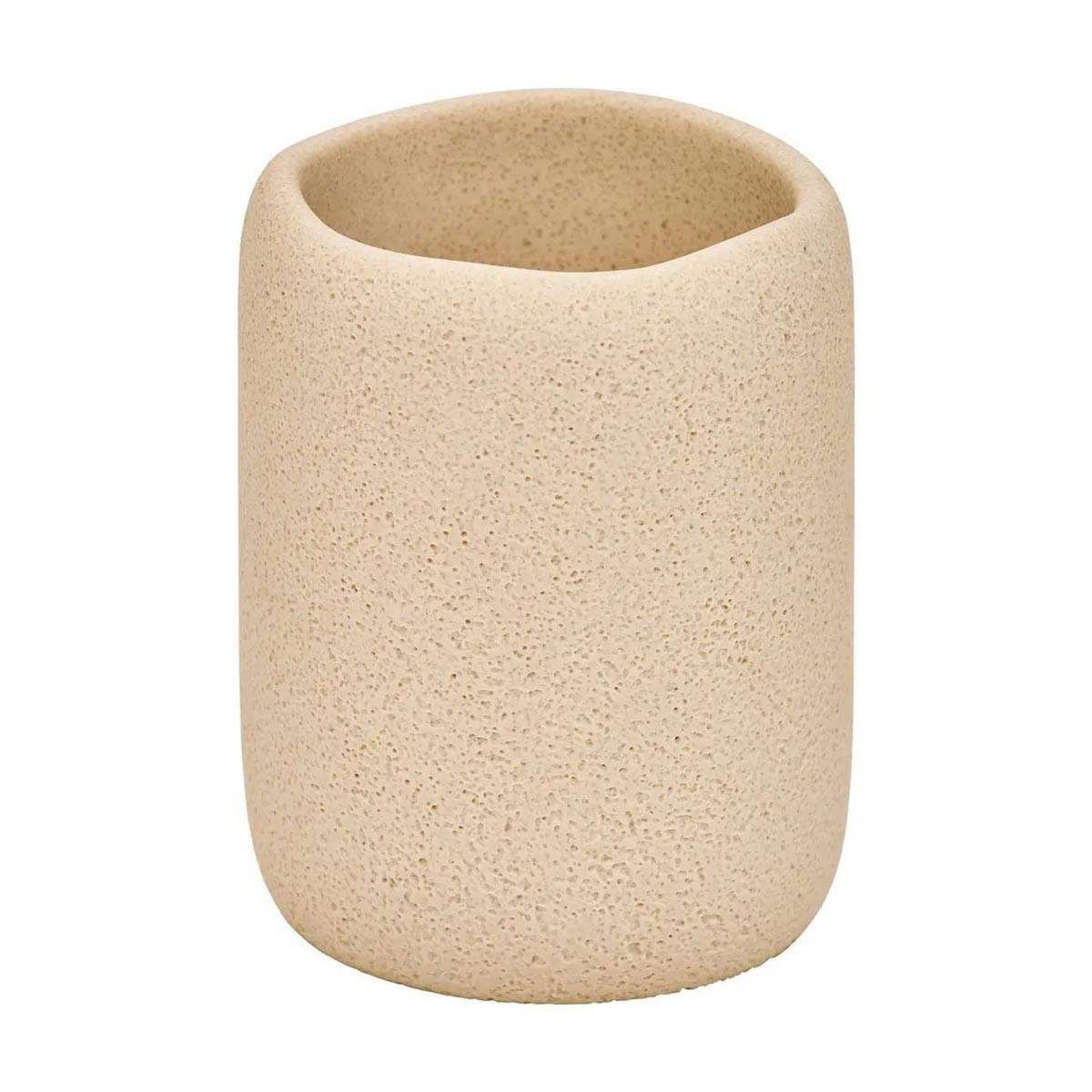FIVE Gobelet Brosse à Dents en Résine  Olea  9cm Beige