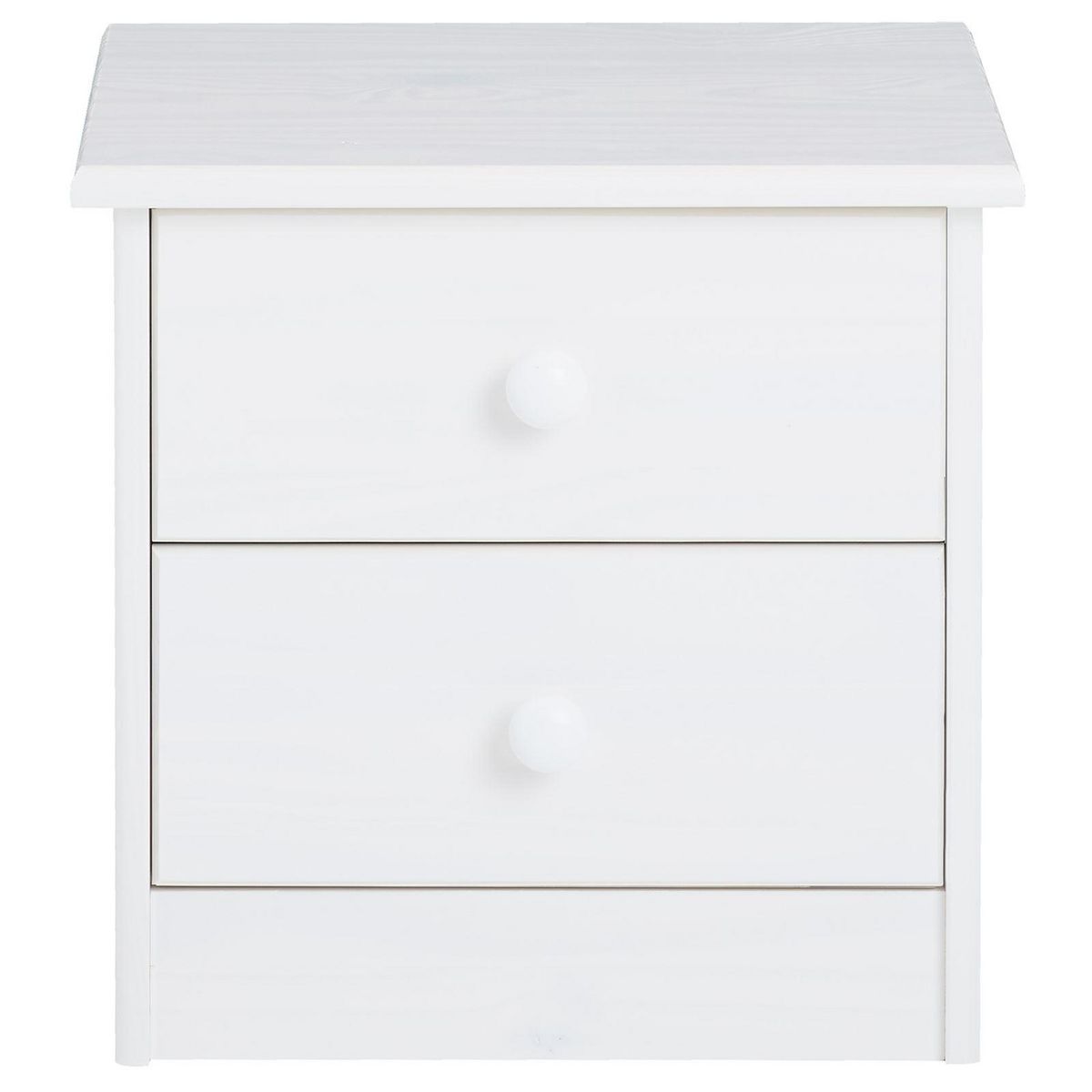 IDIMEX Table de chevet en pin RONDO, 2 tiroirs