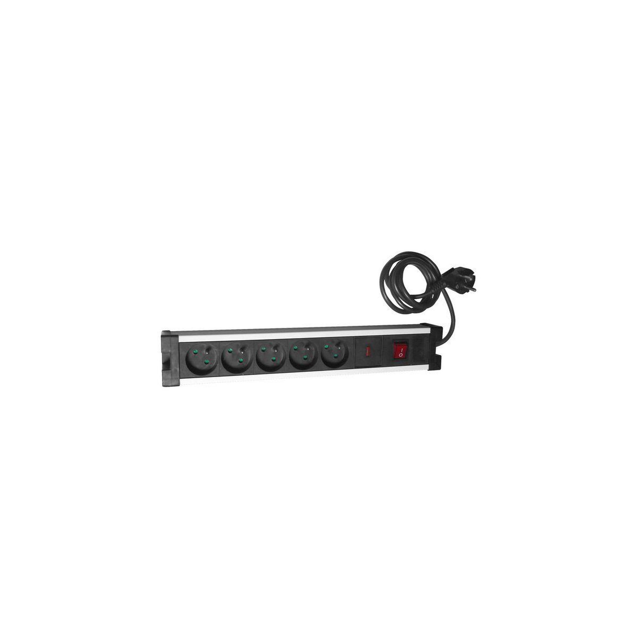 ZENITECH Parafoudre 5 prises 10/16A + inter Chrome
