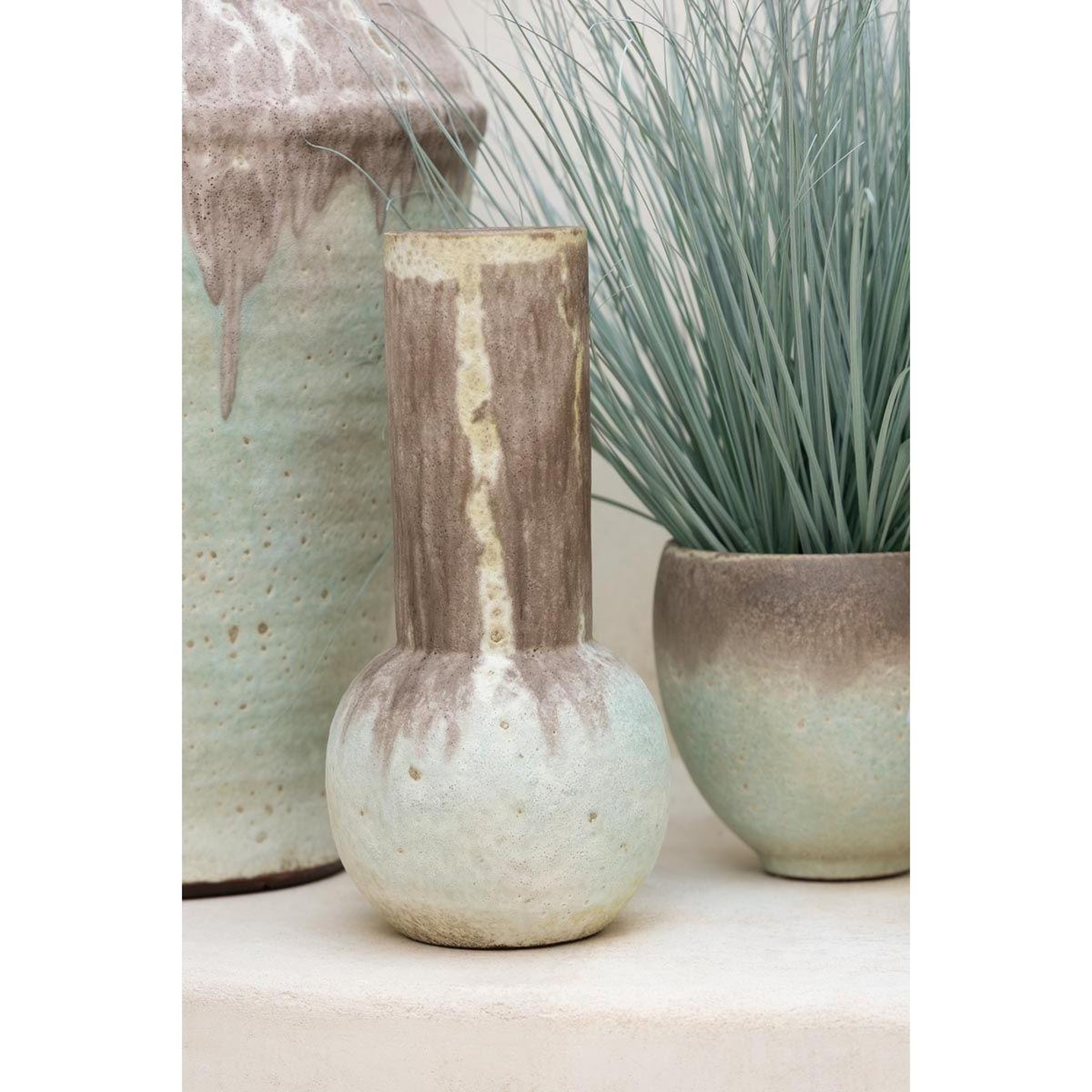 Voir la diapositive 4 : J-LINE Vase Bouteille Déco  Nice  40cm Multicolore