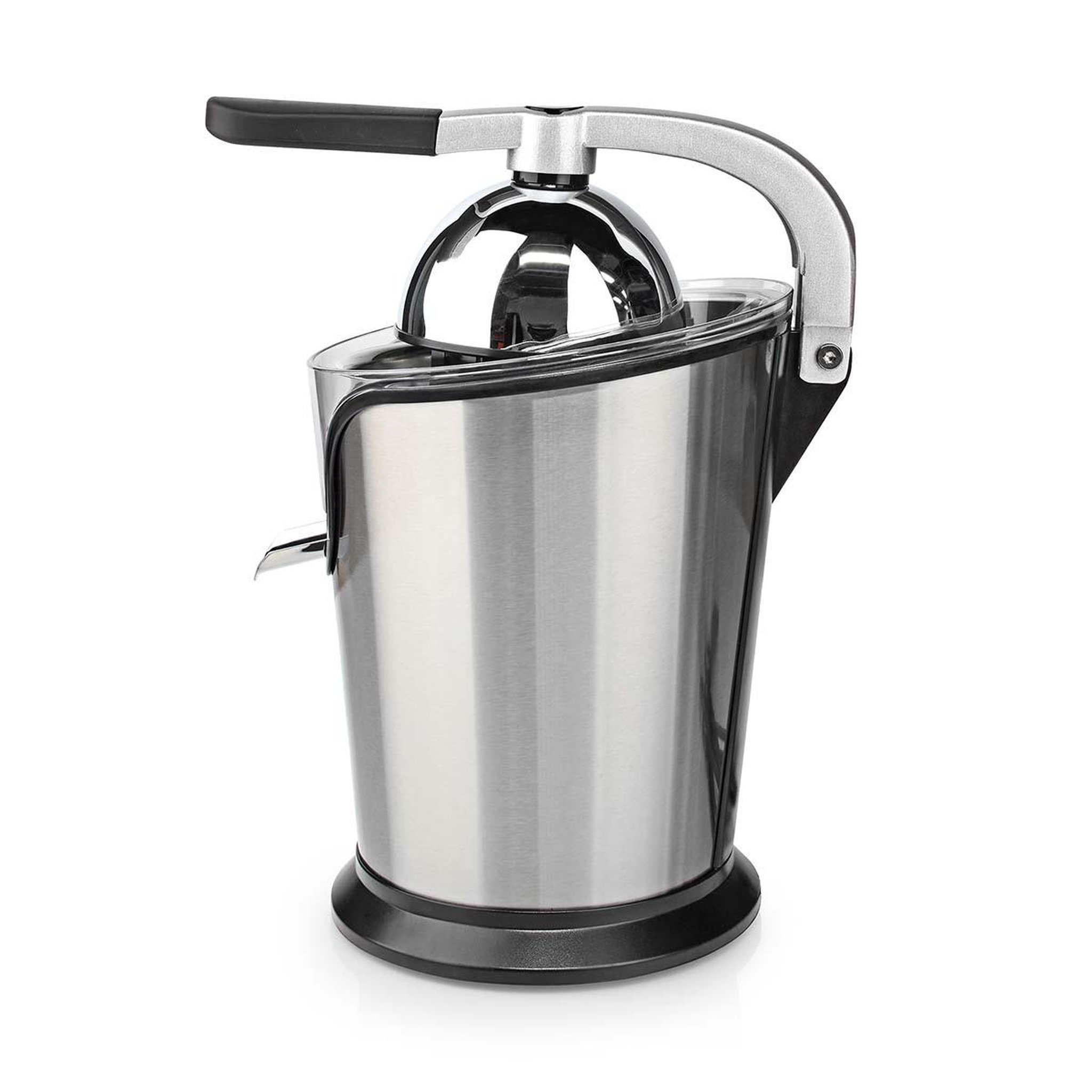 Voir la diapositive 3 : NEDIS Presse-agrumes 100W Inox Silencieux Levier Bec Anti goutte 2 cones Haute Qualité NEDIS