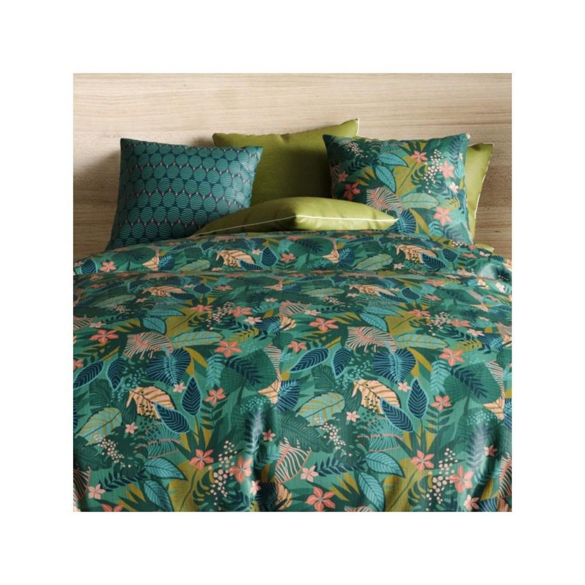 ATELIER DU COTON Housse de couette 260x240 ZANIA + 2 taies coton 57 fils