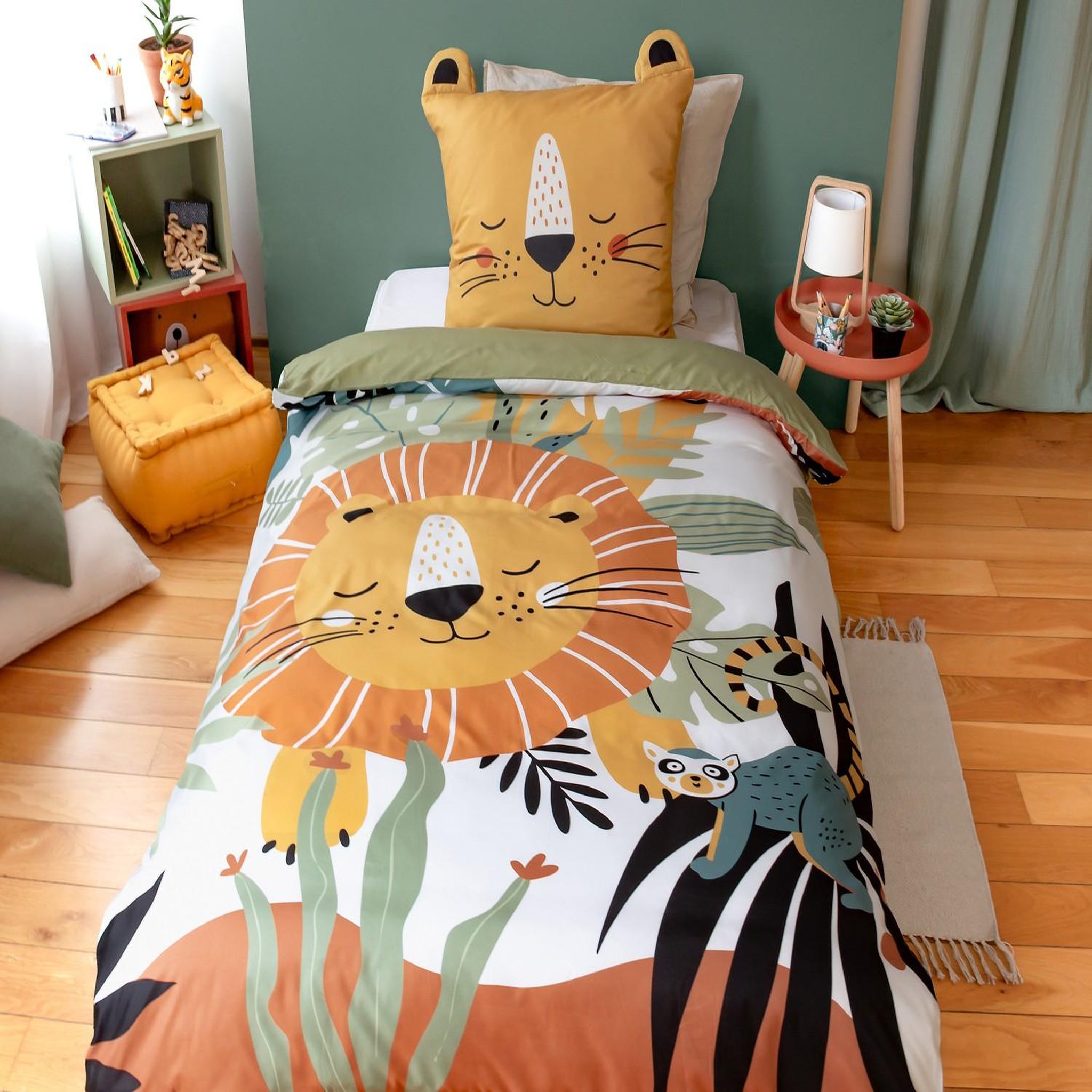 Home collection Parure housse de couette 100% microfibre 140x200 cm, rey. Coloris disponibles : Marron