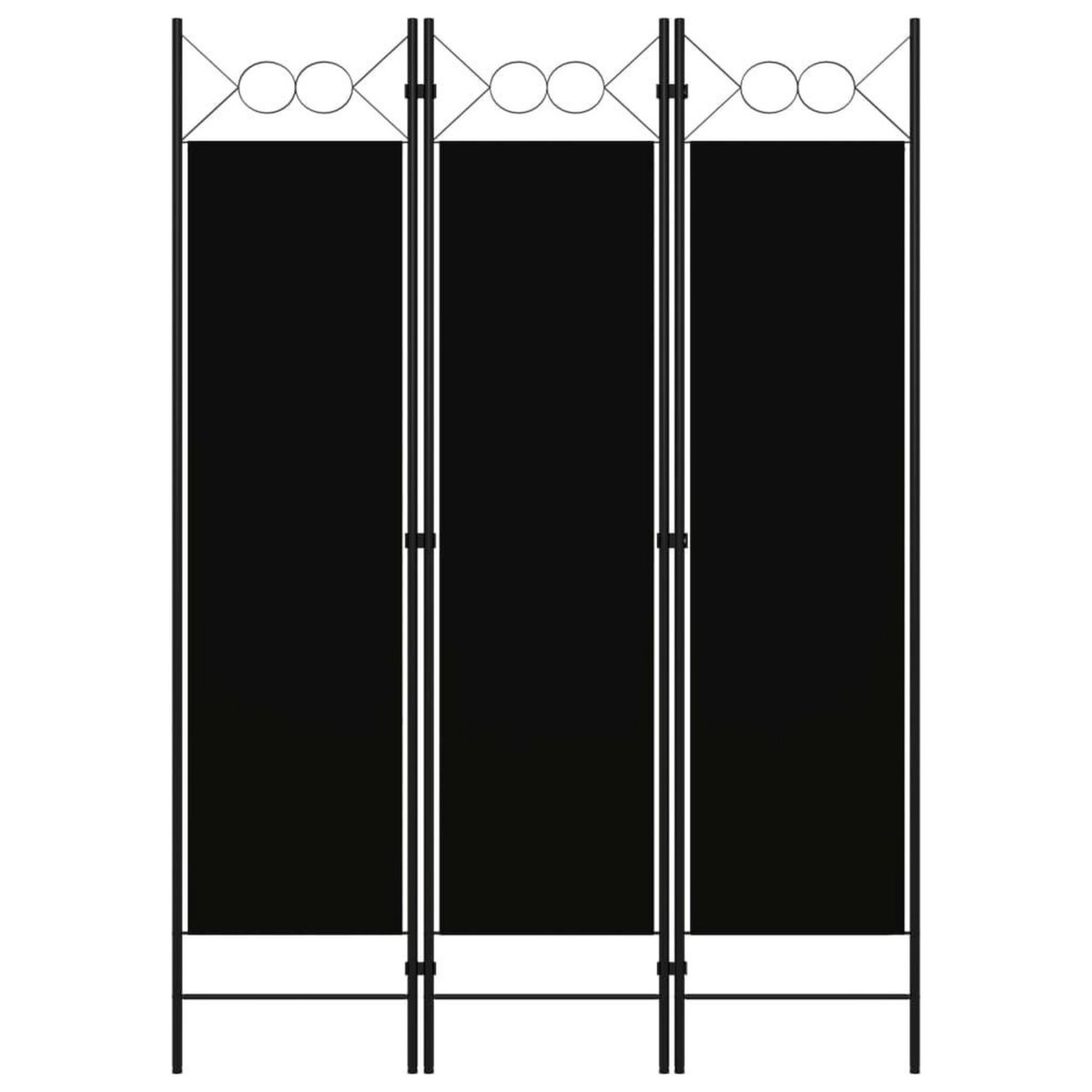 VIDAXL Cloison de separation 3 panneaux Noir 120x180 cm