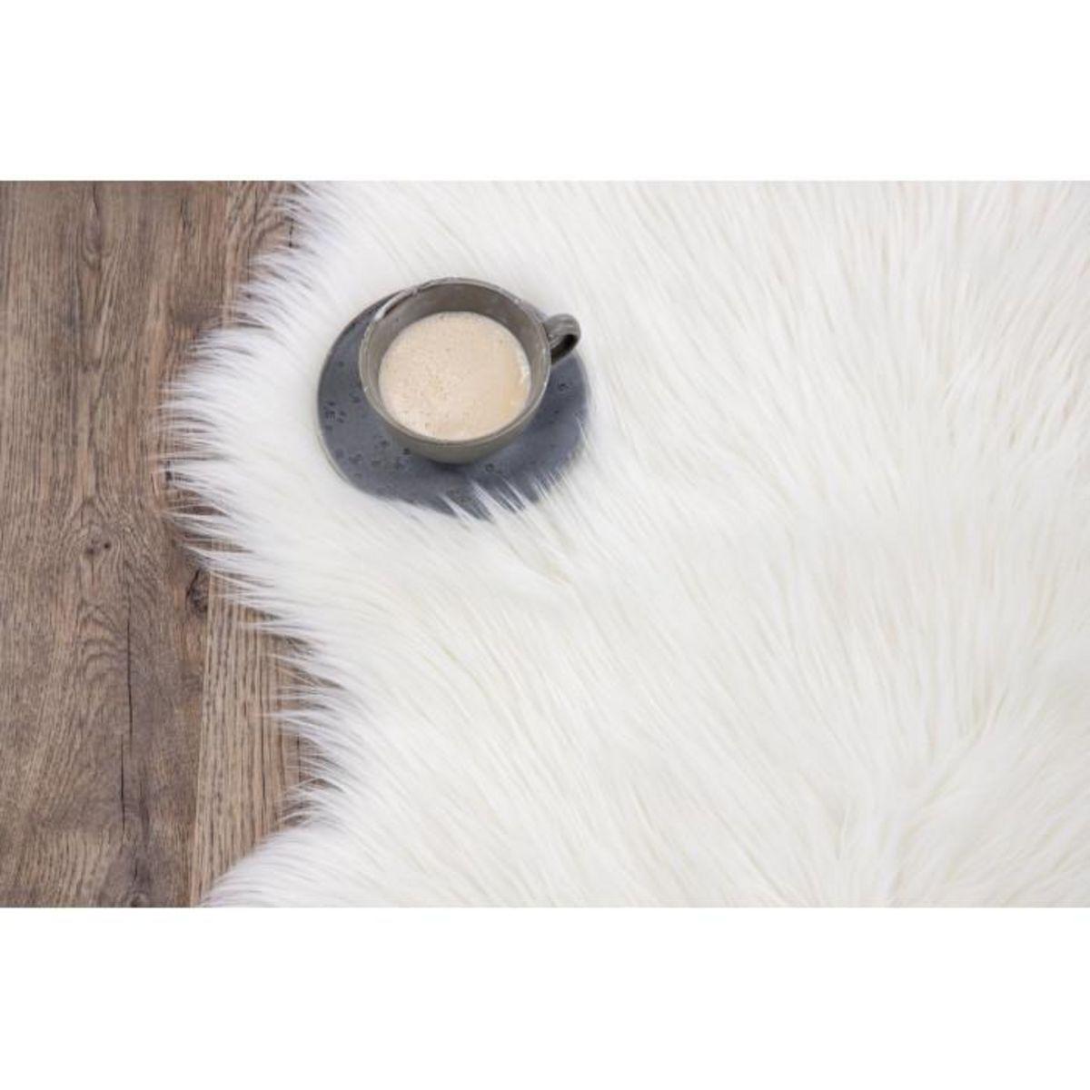 Paris Prix Tapis Imitation Fourrure  Katy  60x90cm Blanc