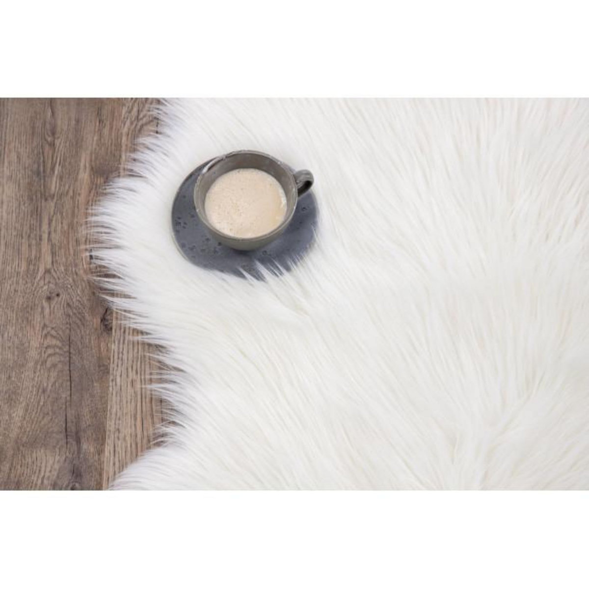 Paris Prix Tapis Imitation Fourrure  Katy  60x90cm Blanc