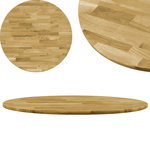 VIDAXL Dessus de table Bois de chene massif Rond 23 mm 500 mm