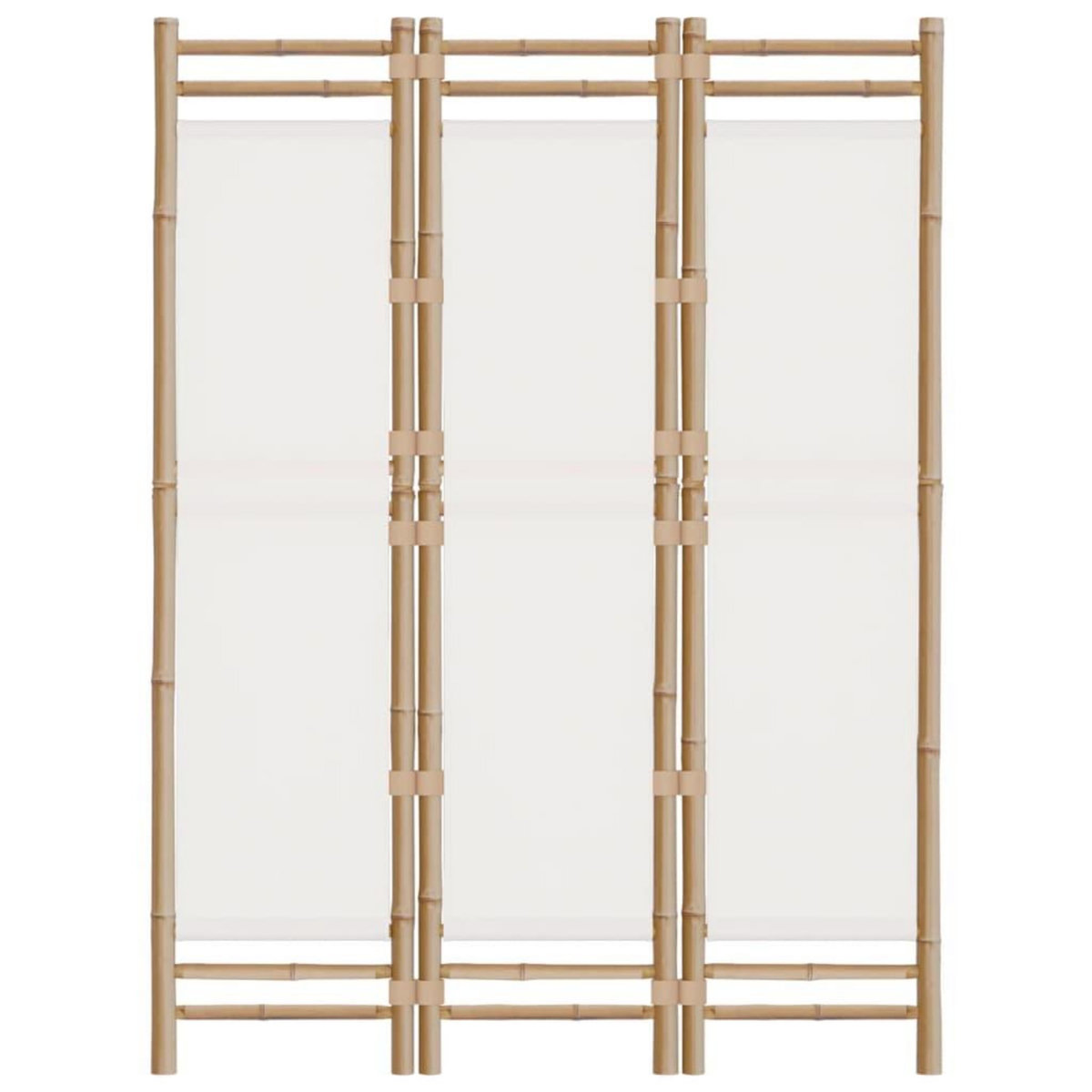 VIDAXL Cloison de separation pliante 3 panneaux 120 cm Bambou et toile