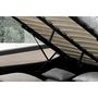 Voir la diapositive 3 : CONCEPT USINE Structure de lit LED avec rangements 140 x 190 cm noir PORTLAND