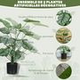 Voir la diapositive 5 : HOMCOM Lot de 2 plantes artificielles H.65cm 18 feuilles par plante pots inclus