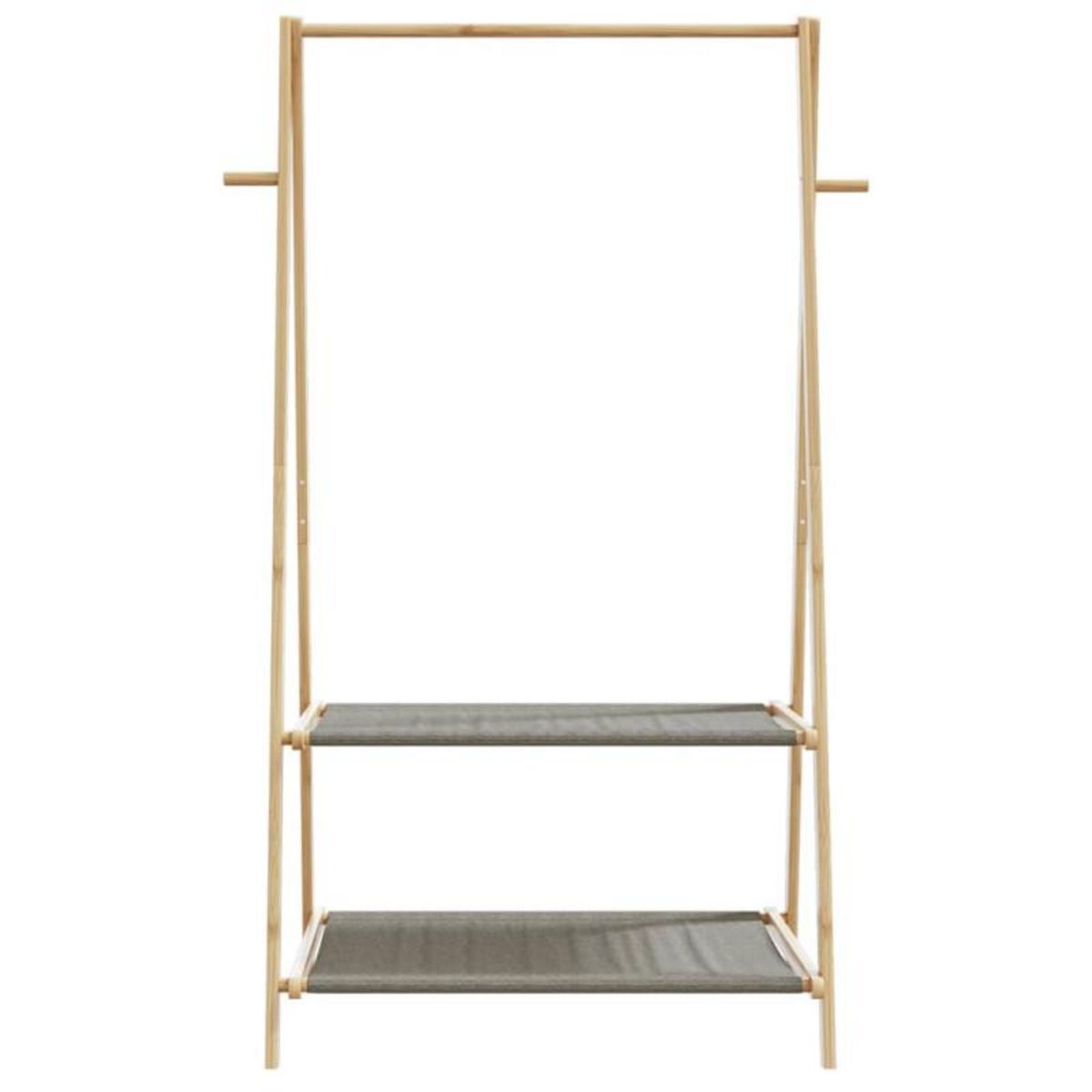 VIDAXL Porte vêtement avec étagères 96x45,5x150,5 cm bambou