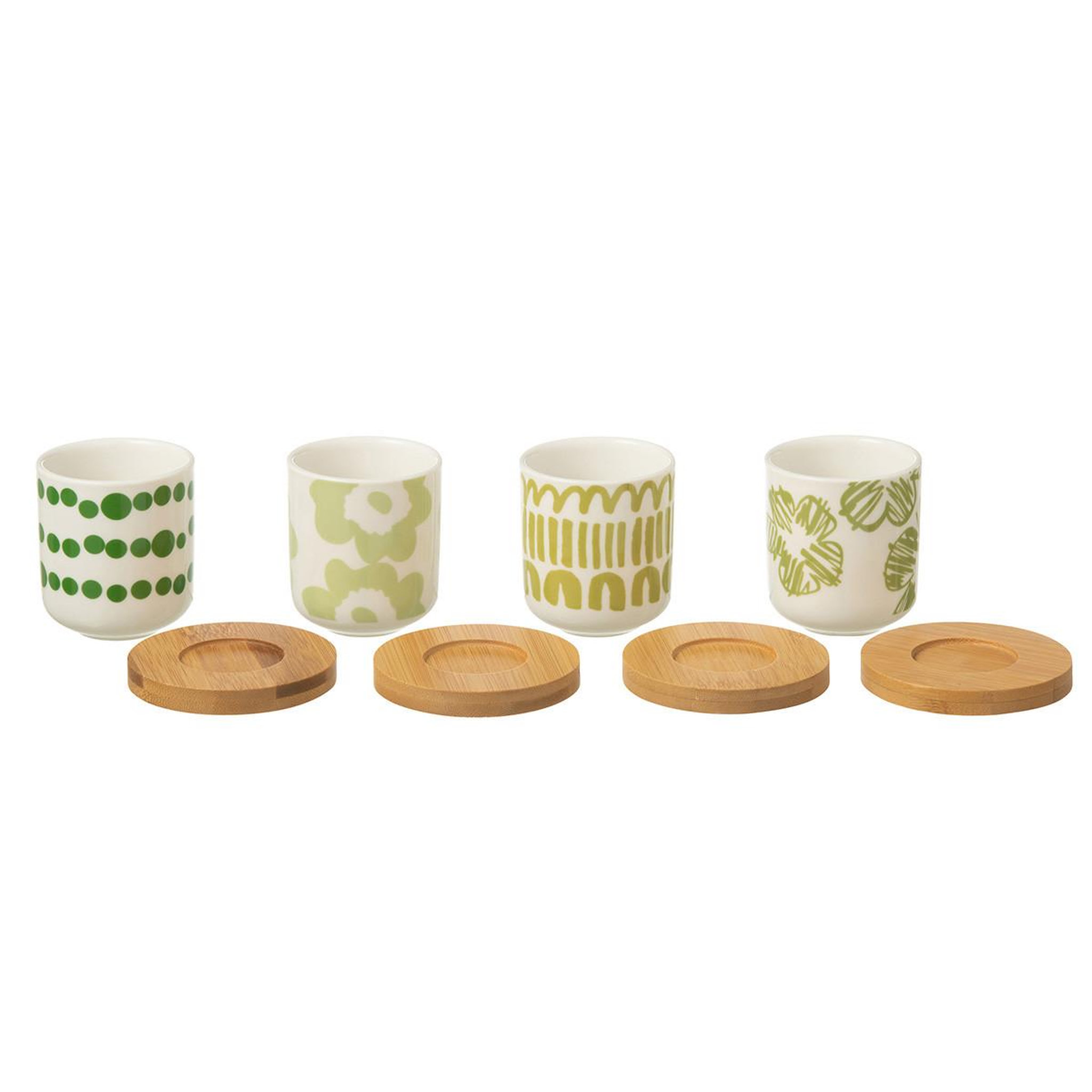 Voir la diapositive 3 : J-LINE Lot de 4 tasses à café & sous-tasses  fiesta sud  10cl vert