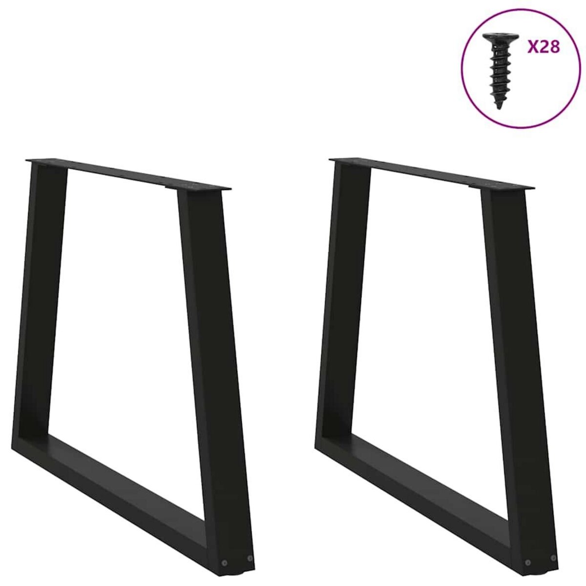 VIDAXL Pieds de table a manger forme de V 2 pcs noir 100x(72-73,3) cm