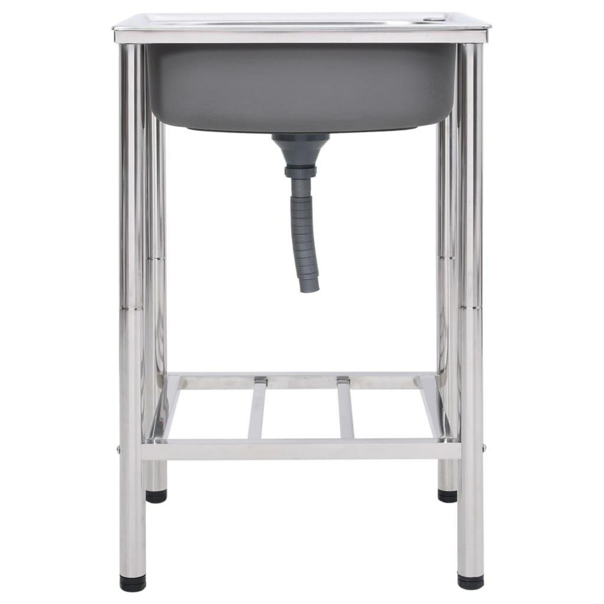 VIDAXL Evier de camping Seul lavabo Acier inoxydable