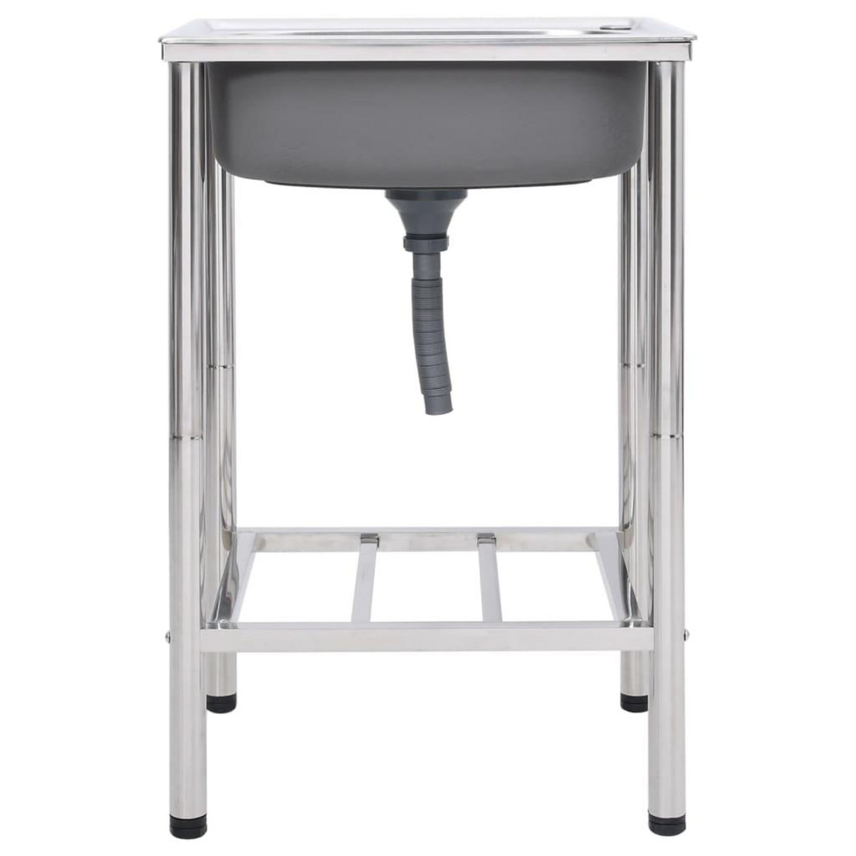 VIDAXL Evier de camping Seul lavabo Acier inoxydable