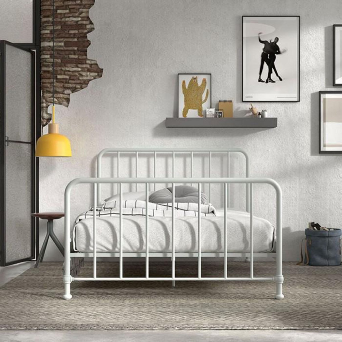 Paris Prix Lit Enfant  Bronxx  140x200cm Blanc Mat