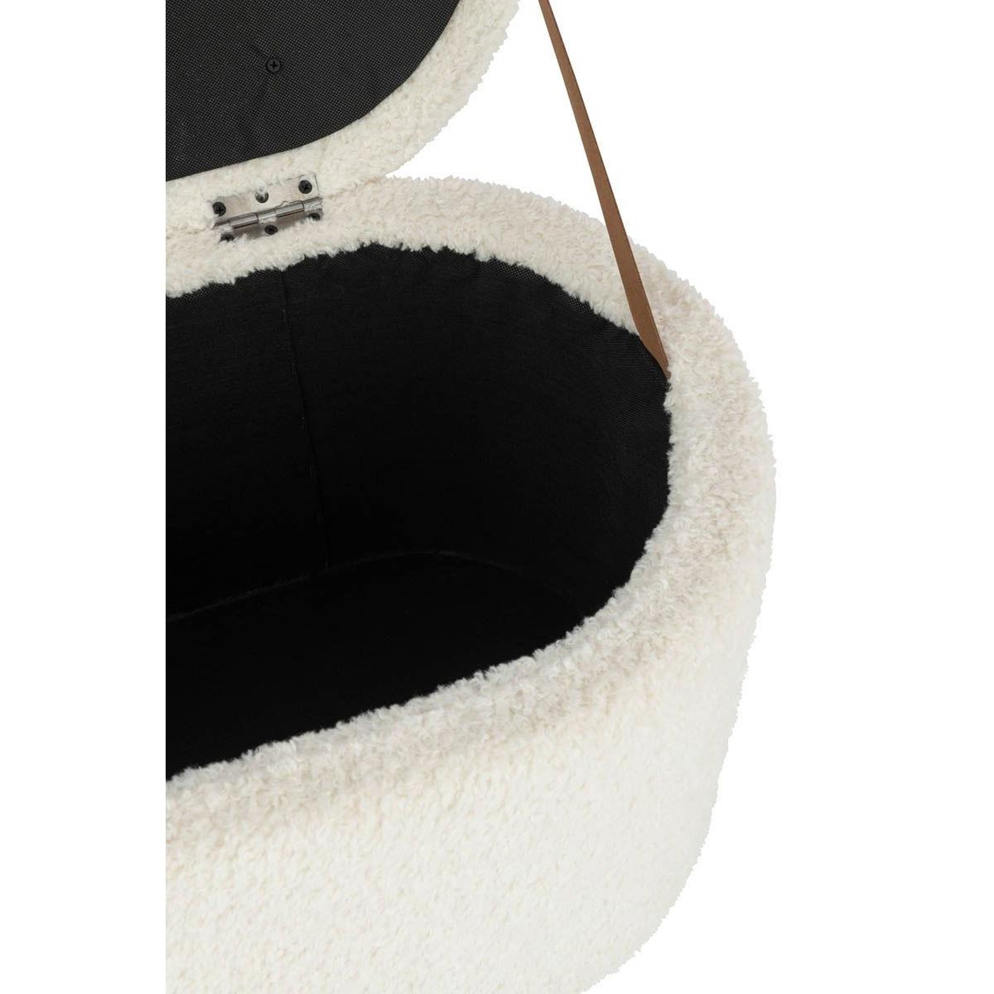 Voir la diapositive 4 : J-LINE Pouf & coffre de rangement  teddy  80cm blanc