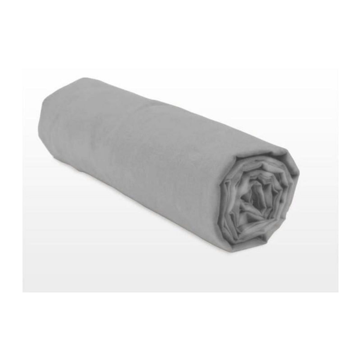 HOME LINGE PASSION Drap housse - HOME LINGE PASSION - HP71773 - 180 x 200 cm + 30 cm bonnet - Microfibre - 82 g - Gris clair