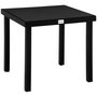 Voir la diapositive 1 : OUTSUNNY Table de jardin 2 personnes dim. 78 x 78 x 74 cm aluminium noir plastique effet bois