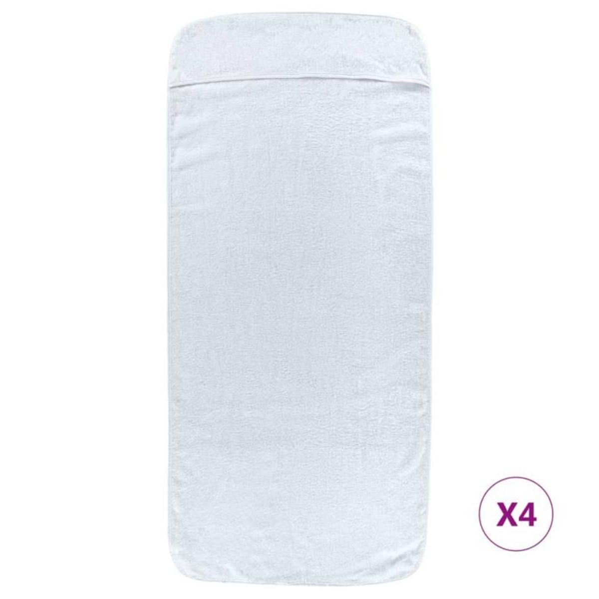 VIDAXL Serviettes de plage 4 pcs blanc 60x135 cm tissu 400 GSM