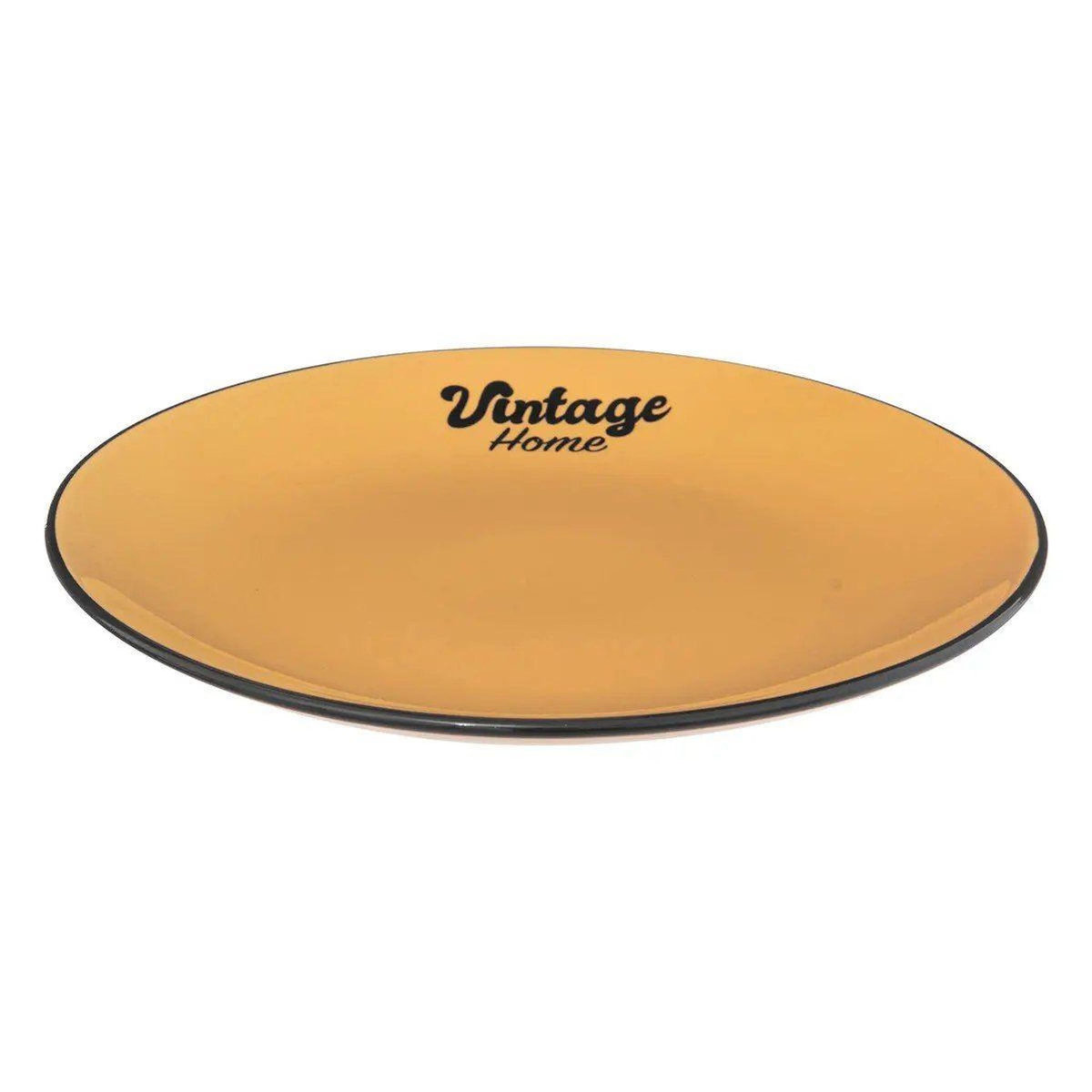 SECRET DE GOURMET Lot de 6 Assiettes à Dessert  Be Vintage  20cm Jaune