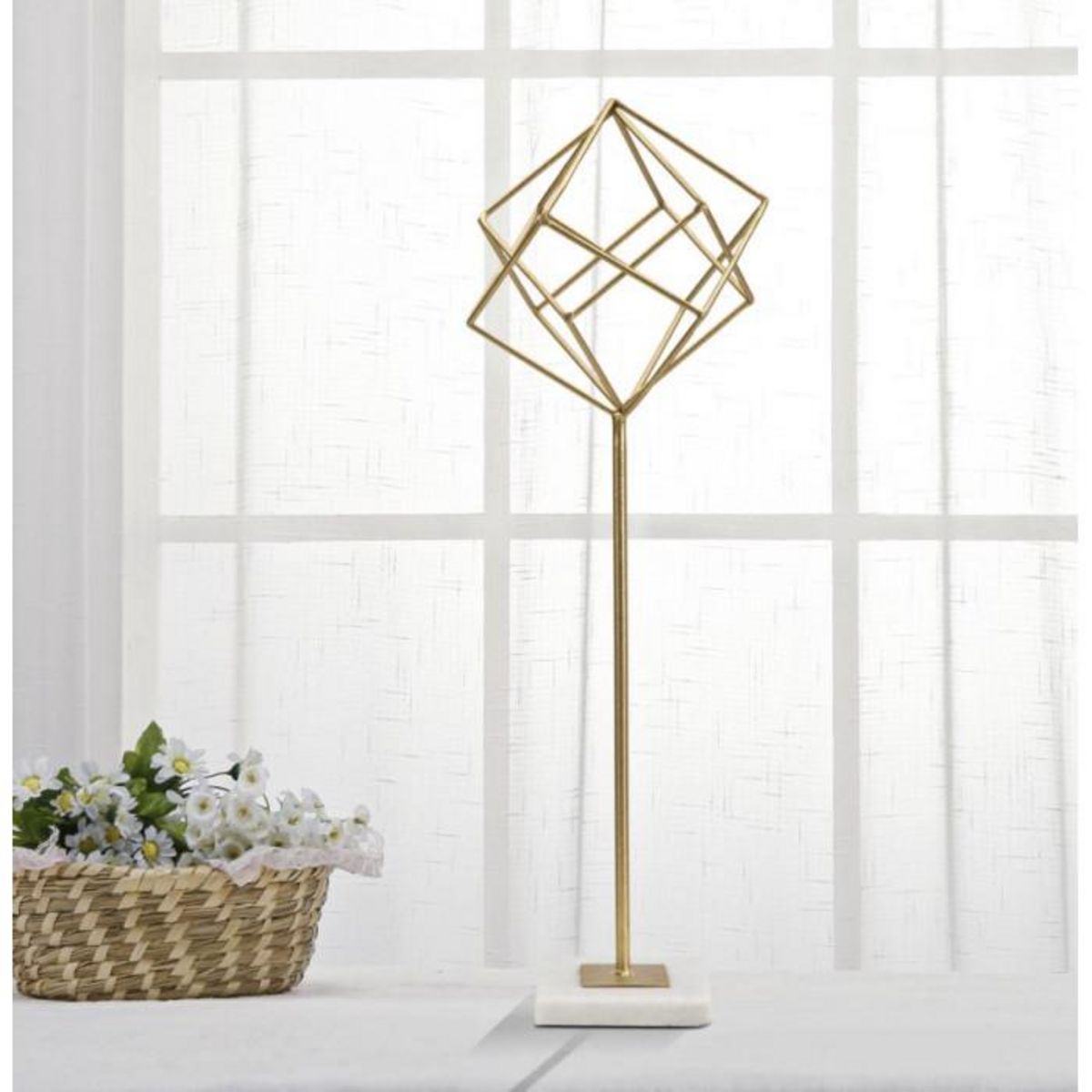 Paris Prix Objet Déco en Métal  Cube  52cm Or