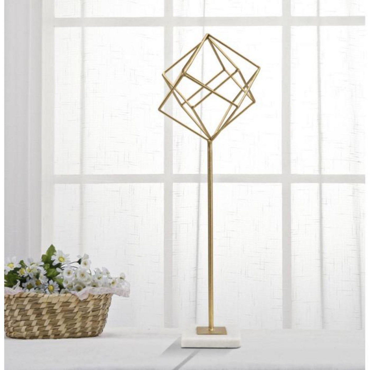 Paris Prix Objet Déco en Métal  Cube  52cm Or