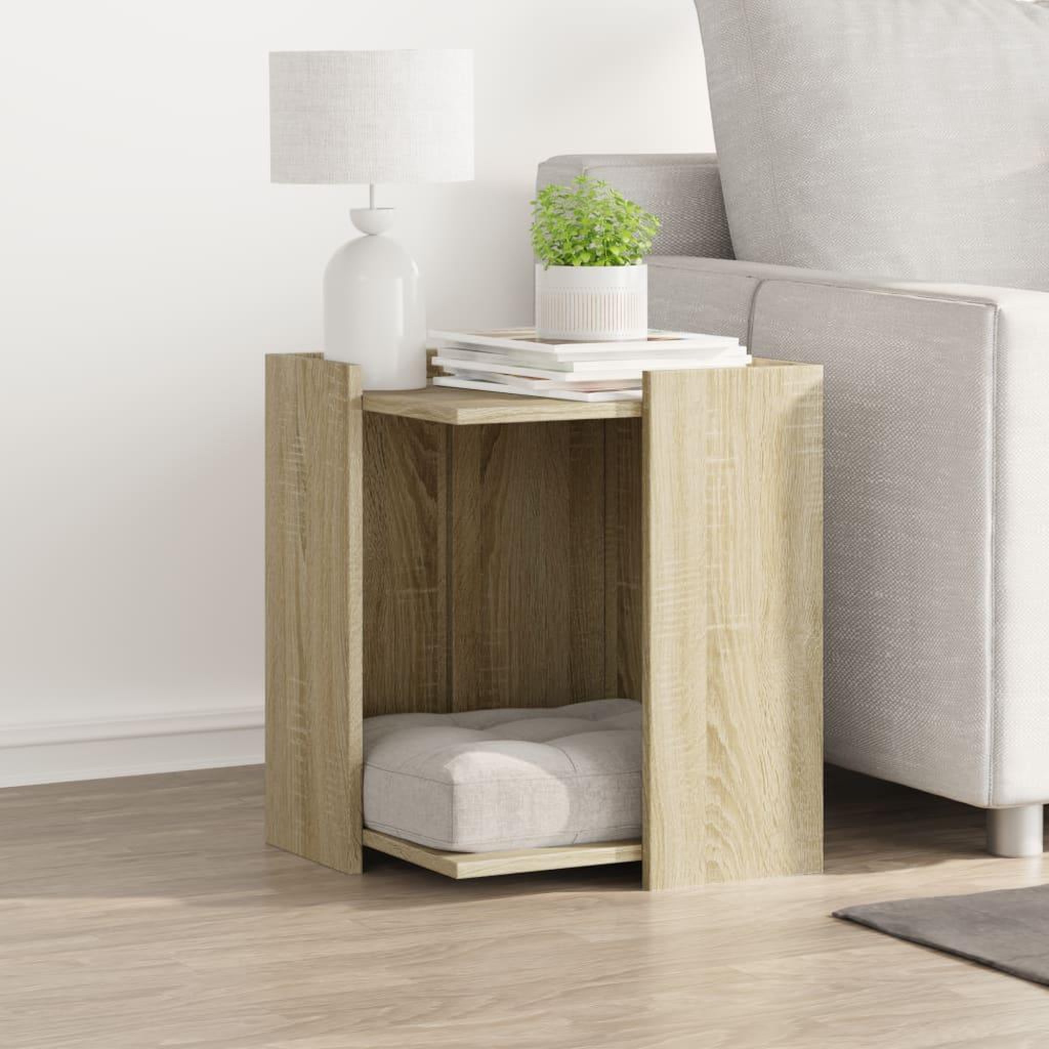 Voir la diapositive 3 : VIDAXL Meuble de bac a litiere pour chat chene sonoma bois ingenierie