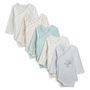 Voir la diapositive 1 : IN EXTENSO Lot de 5 bodies manches longues de naissance bébé fille