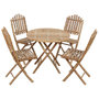 Voir la diapositive 2 : VIDAXL Ensemble a manger d'exterieur pliable 5pcs avec coussins Bambou