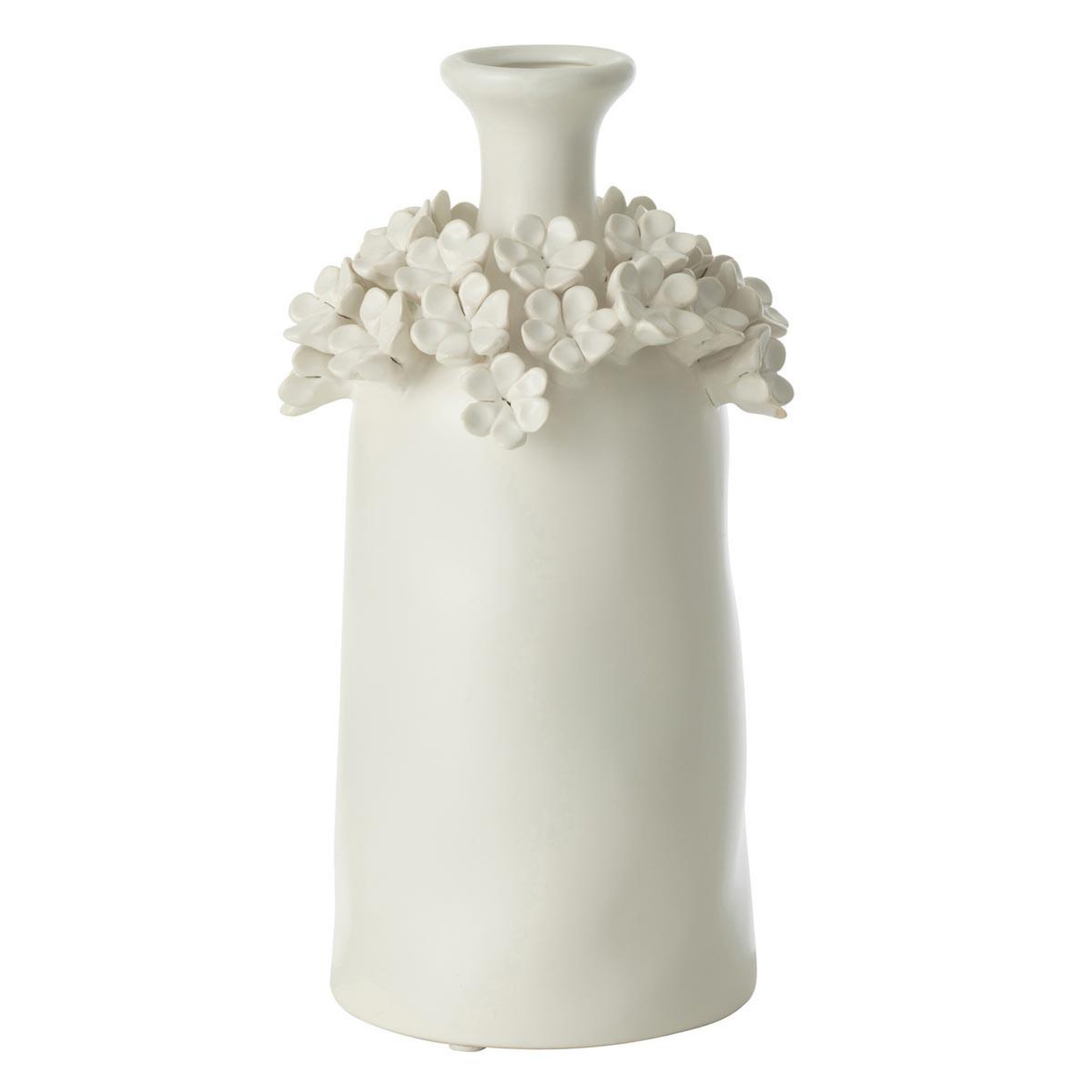 J-LINE Vase fleur en céramique  yucca  31cm blanc