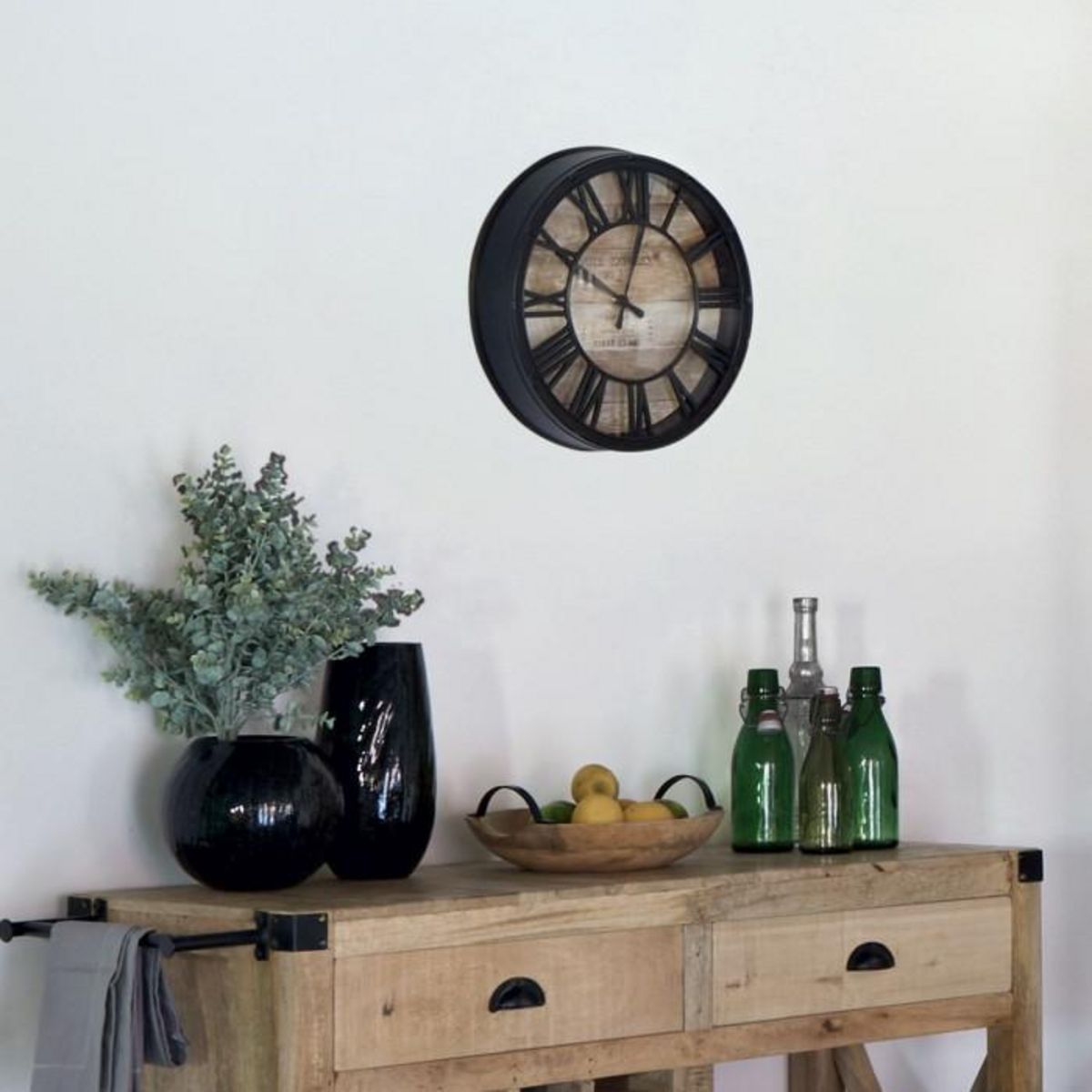 ATMOSPHERA Pendule Vintage - Diam. 39 cm. - Plastique