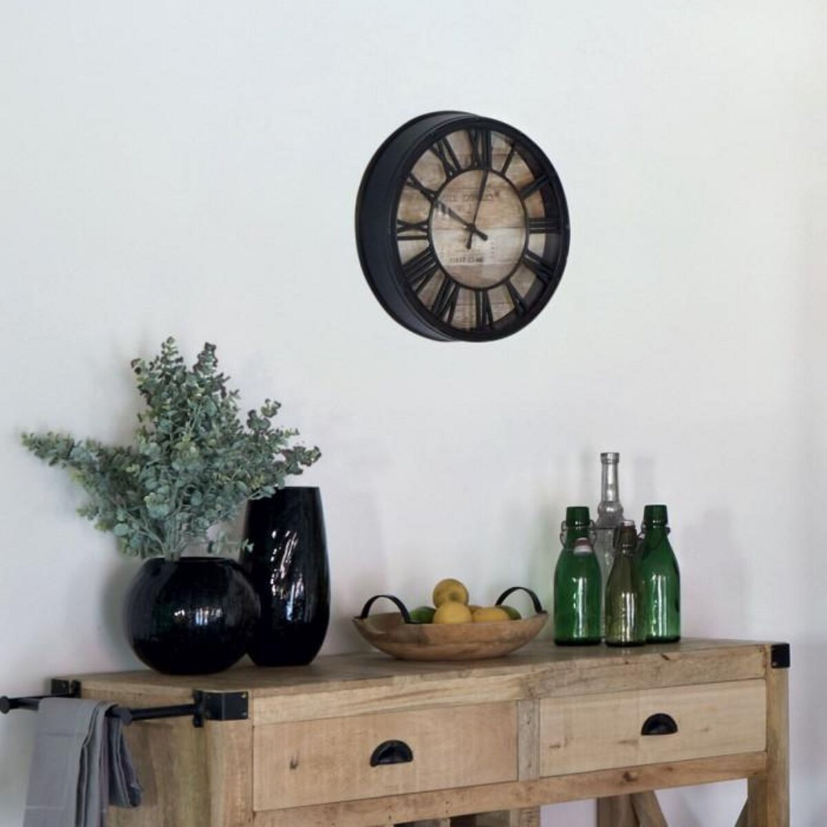 ATMOSPHERA Pendule Vintage - Diam. 39 cm. - Plastique